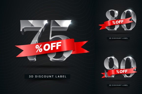 10 Discount Metallic 3D Numbers: Bold Design Assets