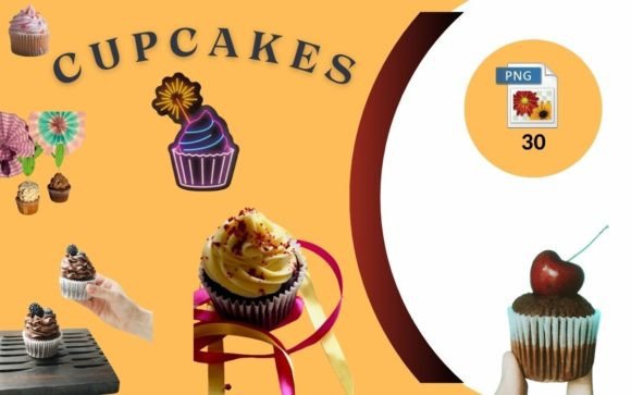 28 PNG Cupcakes Bundle: Sweet Design Assets