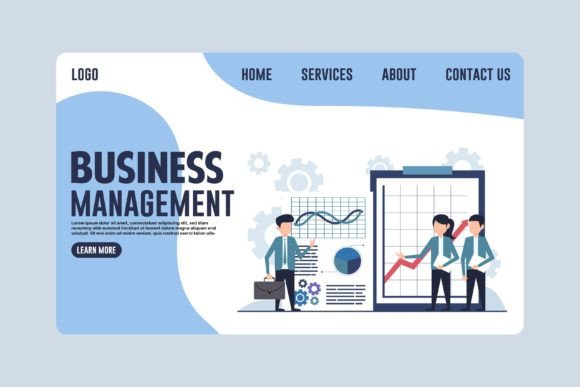 Business Management Landing Page Design: A Vector-Based Evaluation