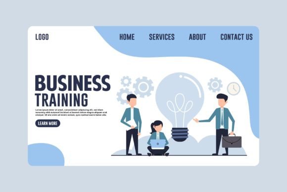 Business Training Landing Page Design: A Flexible Vector Solution for Modern Professionals