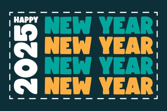 Creative Happy New Year 2025 Typography
