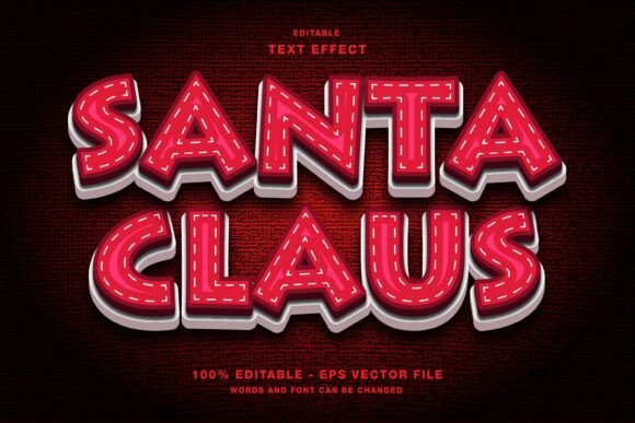 Santa Claus Cartoon Text Effect for Illustrator