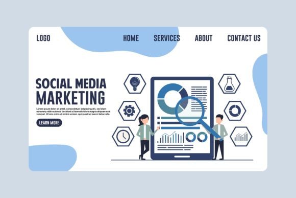 Strategic Design for Landing Page Social Media Marketing: Evaluating Vector Assets