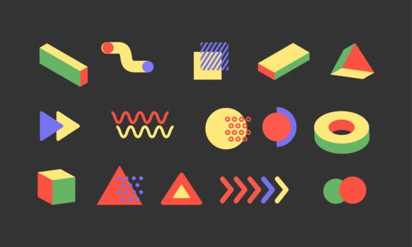 Unlocking Creativity with a Colorful Abstract Geometric Shapes Set